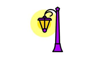 Looping animation of creative street lamp design with unique shapes and colors, adding an artistic flair to modern streets and plazas video