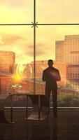 Trading the future through virtual reality, 3D render. video