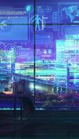 Infographic data on tracking a person in a hologram, 3D render. video