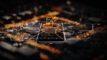 3D smartphone backdrop with dynamic data visuals video