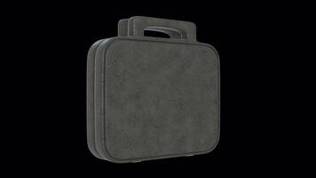 Business Briefcase Rotating on a Transparent Background. Seamless Loop. 4K video