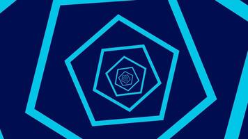A blue and black background with a hexagon in the center video