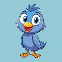 Charming Smiling Bird Character Cartoon Icon Illustration vector