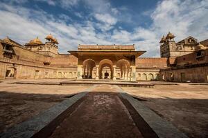 The courtyard of a palace in india photo