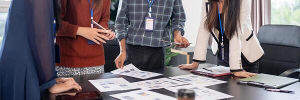 Asian business woman Brainstorm meeting pplication Designers mobile app interface Creative digital development software design project ux ui photo