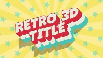 Retro Colorful 3D Title motion_graphic