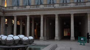 Paris. France, Palace Royal 11.24.2023 Empty courtyard with classical columns video
