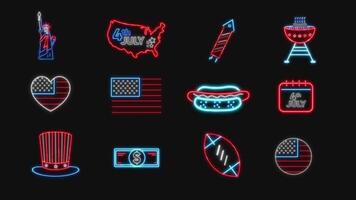 4th of July Neon Icons motion_graphic