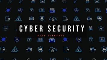 Cyber Security Neon Icons motion_graphic