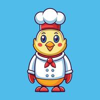 Adorable Chicken Chef Cartoon Icon for Culinary Concepts vector