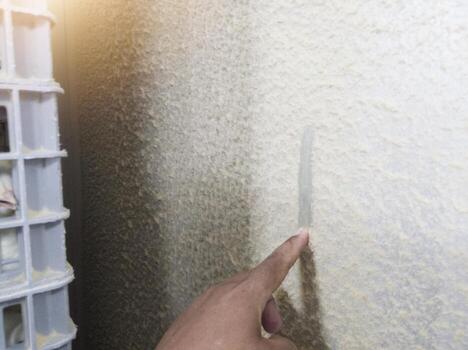 An engineer is checking the thickness of the feather dust on the hatching machine using his index finger. photo