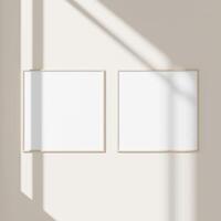 Empty framed canvas for mockups and art illustrations photo