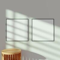 Empty framed canvas for mockups and art illustrations photo