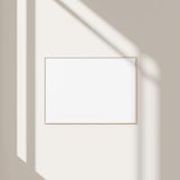 Empty framed canvas for mockups and art illustrations photo