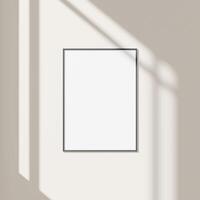 Empty framed canvas for mockups and art illustrations photo