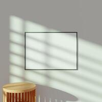 Empty framed canvas for mockups and art illustrations photo
