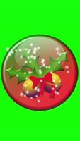 3D Christmas button with green background , version 3 video