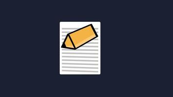 Animation of the icon opening and writing a document or data and being rejected video