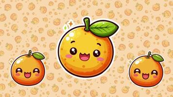 fruits and vegetables, background of swaying oranges with yellow shades video