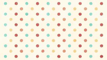 Retro colored polka dot pattern motion background. Doodle circle scribble animated background. Yellow, blue, navy, red, orange, dots. video