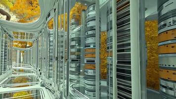 High-Tech Server Room with Nature Integration video