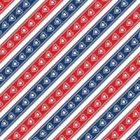 Diagonal stripe pattern in white, red and blue with a love icon in the middle. Barber shop vintage strip texture. vector
