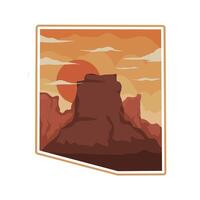 Monument of Valley with sunset scenery perfect for print, apparel, etc vector