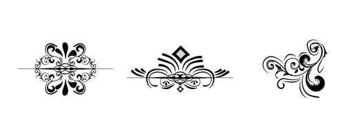 a set of four ornamental designs on a white background vector