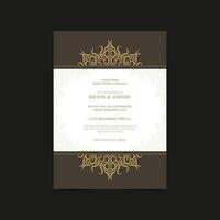 Art wedding invitation with pattern motif vector
