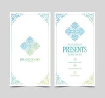 Gradient ornament pattern business card design vector