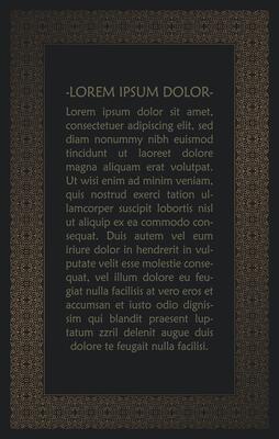 Luxury gold dark calligraphy ornament frame line design