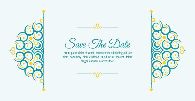Colorful invitation background style ornamental pattern