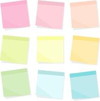 Set of Colored Post it Note Paper Sheet Illustration vector