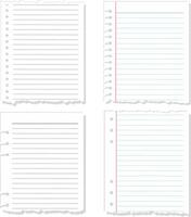 Torn White Loose Leaf Notebook Paper Illustration vector