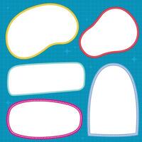 Colorful Flat box frame collection on blue grid lines background vector