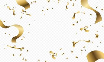 realistic golden confetti background Luxury background with confetti falling down vector