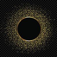 Golden sparkling round frame background vector