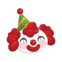 Funny clown fools day icon isolated vector