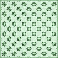 cute ships wheel pattern with gradient green style color vector