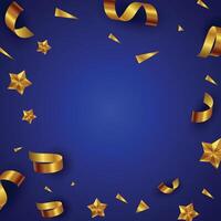 realistic golden confetti background Luxury background with confetti falling down vector