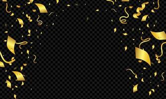 realistic golden confetti background Luxury background with confetti falling down vector
