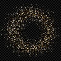 Golden sparkling round frame background vector
