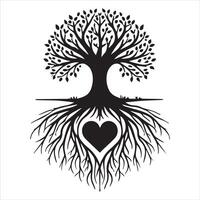 Tree of Life Celtic Icon with Branches and Roots vector