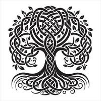 Celtic Tree of Life with Interwoven Branches vector
