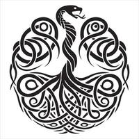 Spiral Roots Celtic Tree of Life Design vector