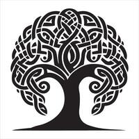 Elegant Celtic Tree of Life with Circular Frame vector