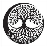Celtic Tree of Life with Decorative Roots vector