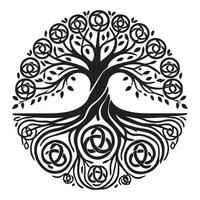 Celtic Tree of Life with Spiritual Design vector