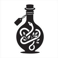 Mystical Witch Silhouette with Pentagram vector