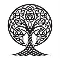 Celtic Tree of Life with Mystical Elements Clipart vector